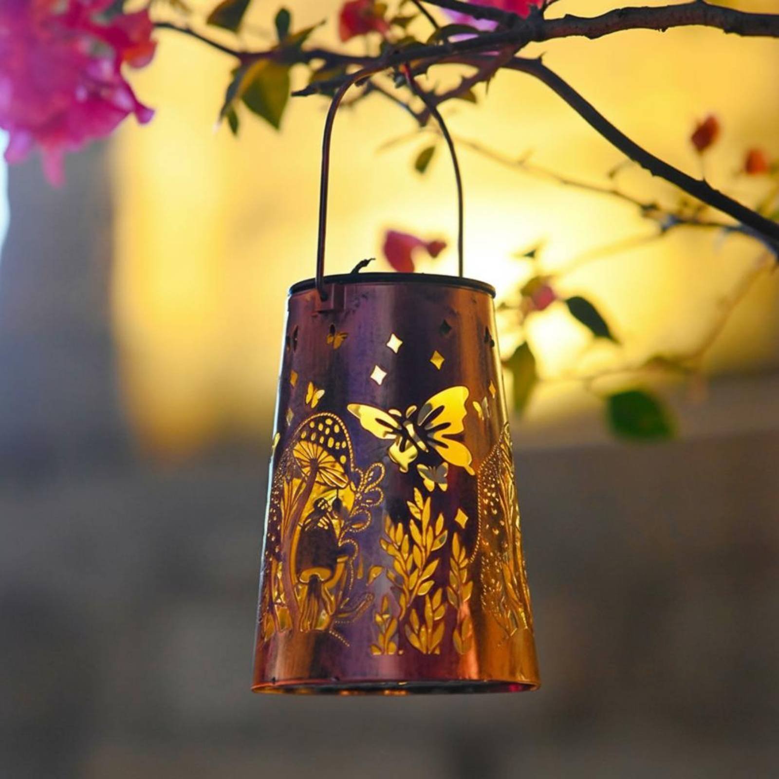Outdoor Lighting Design - Lanterne de jardin à motif floral,