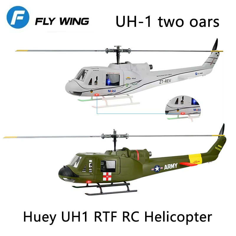 Outdoor Lighting Cable Uk - Hélicoptère télécommandé FLYWING UH1 avec éclairage
