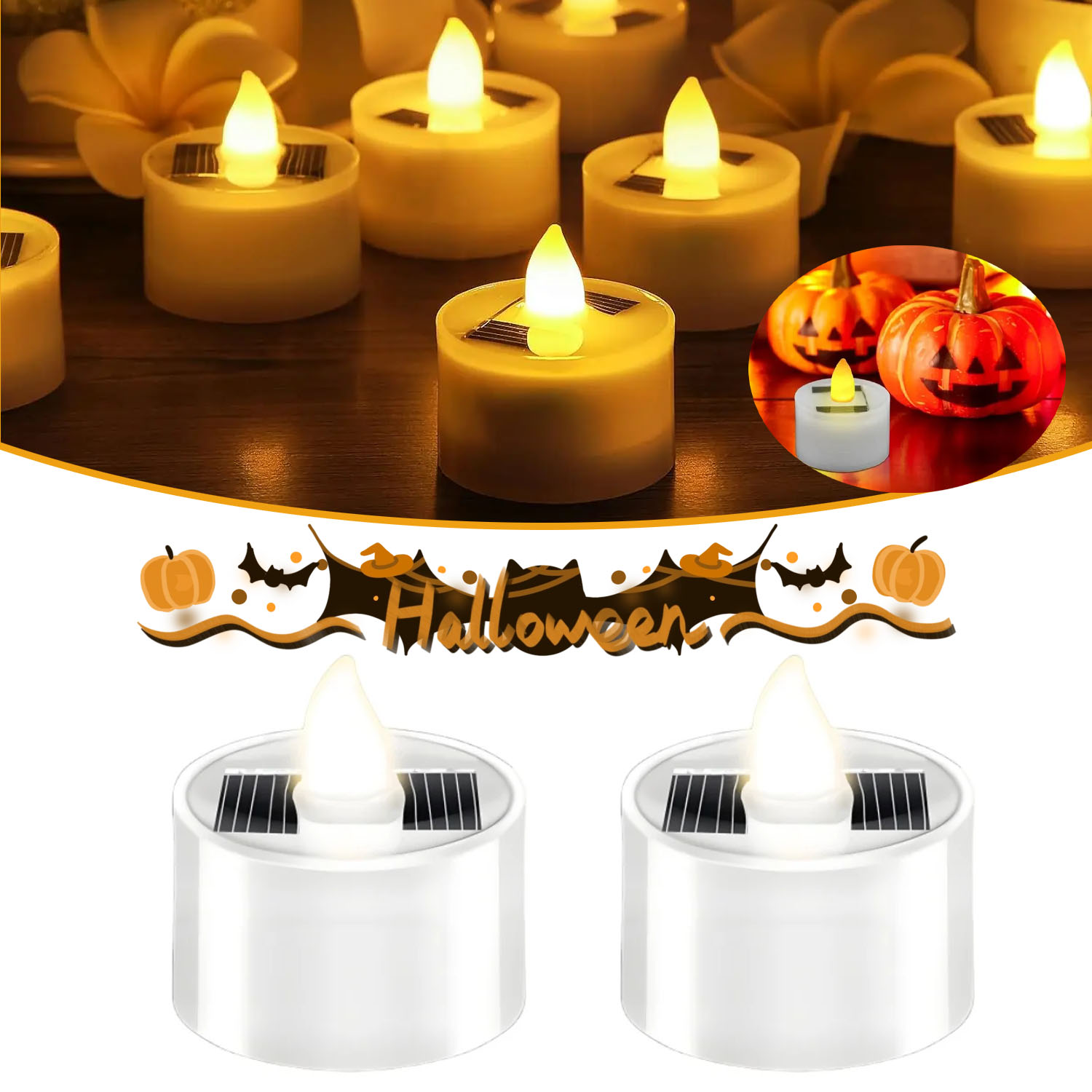 Outdoor Lighting Gazebo - Bougies chauffe-plat solaires d'extérieur, bougies LED