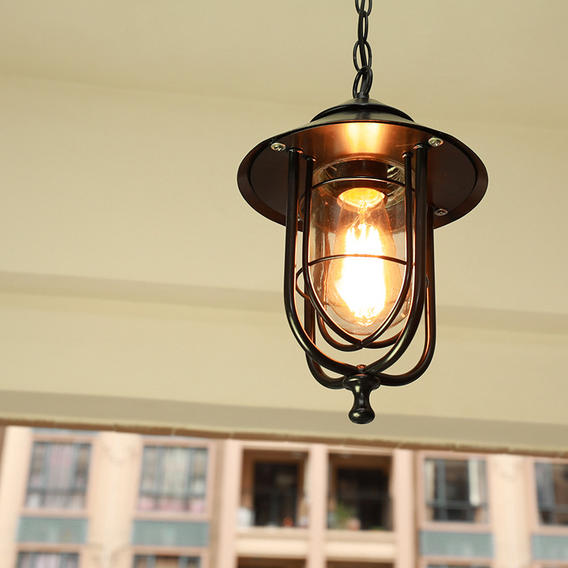 Outdoor Lighting On Fence - Lustres d'extérieur vintage, lampe en verre
