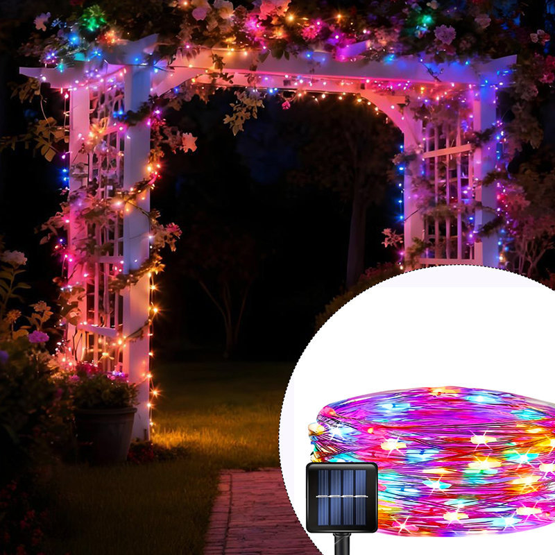 Outdoor Lighting On Fence - Guirlande lumineuse solaire LED pour jardin,