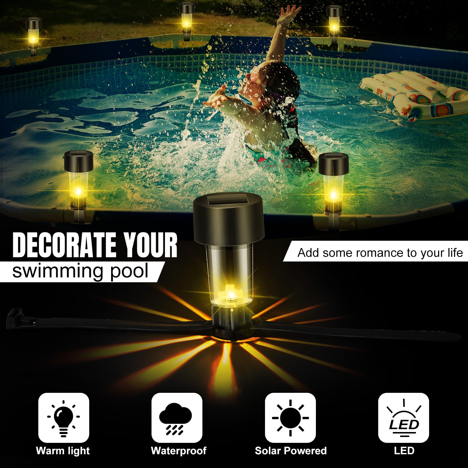 Cadre de lumière solaire pour  - Outdoor Lighting On Fence avis et prix