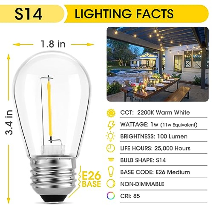 Lot de 36 ampoules LED S14 pou - Outdoor Lighting Led avis et prix