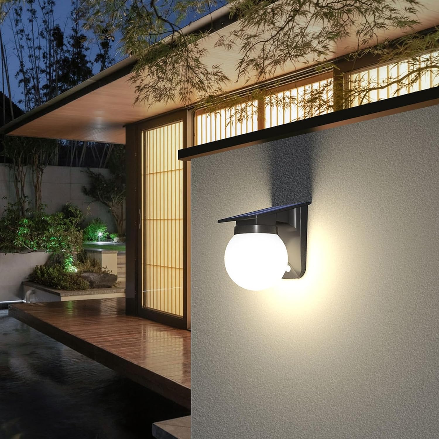 Lampes murales à sphère solair - Outdoor Lighting On Fence avis et prix