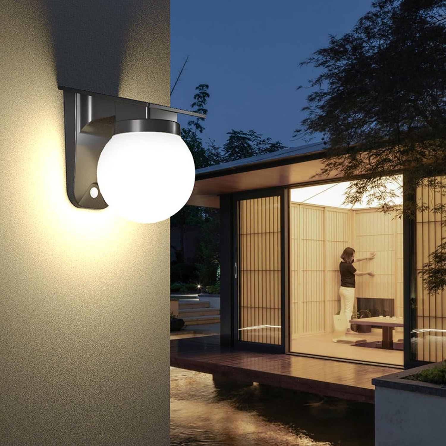 Lampes murales à sphère solair - Outdoor Lighting On Fence avis et prix