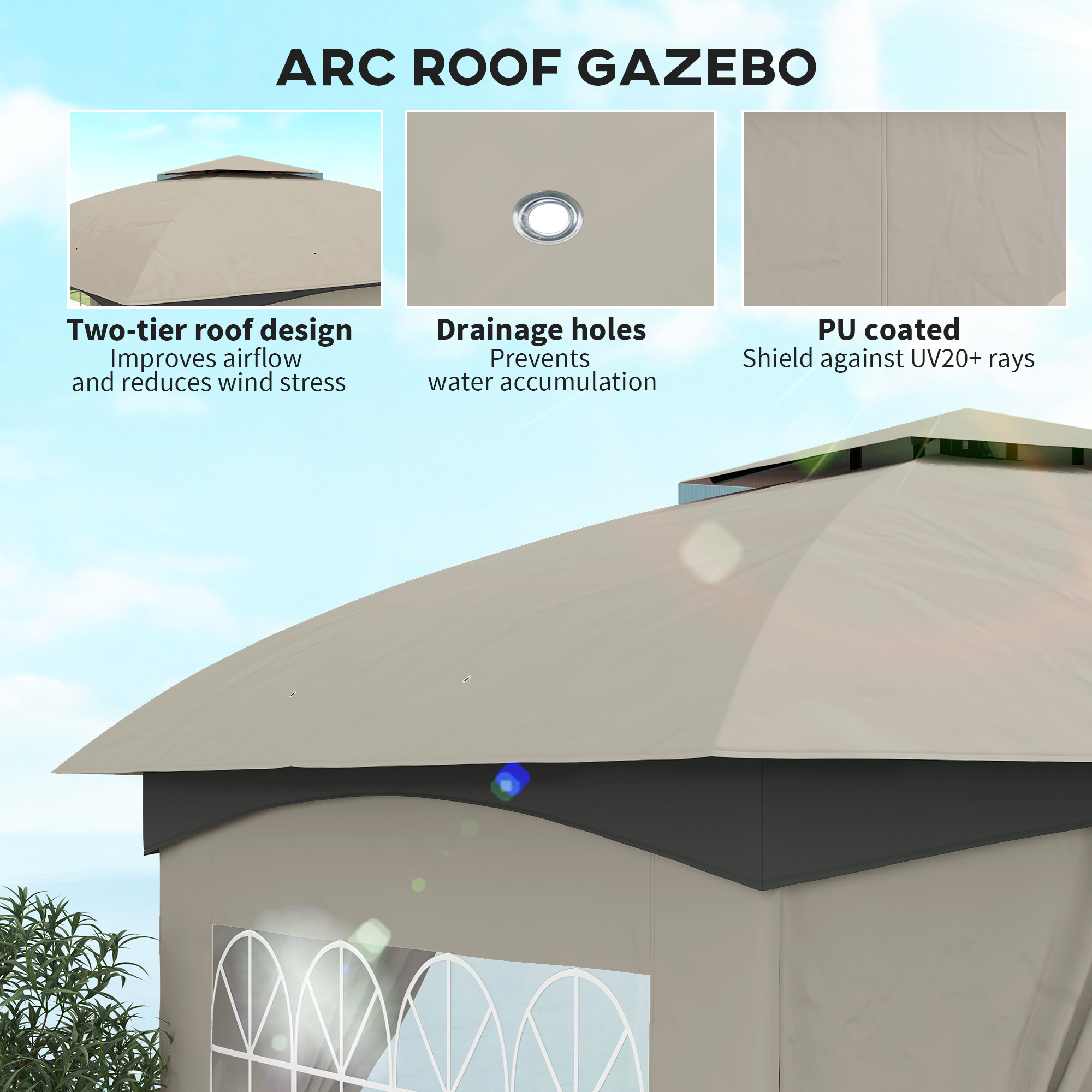 Gazebo extérieur 11' x 11' ave - Outdoor Lighting Gazebo avis et prix