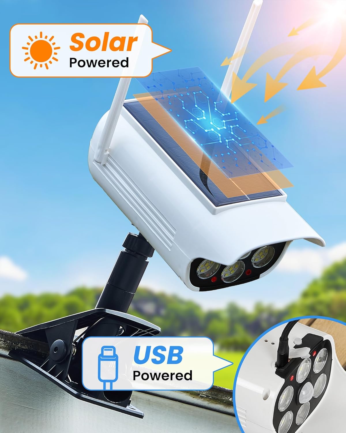 Lampe solaire LED à clipser po - Outdoor Lighting On Fence avis et prix